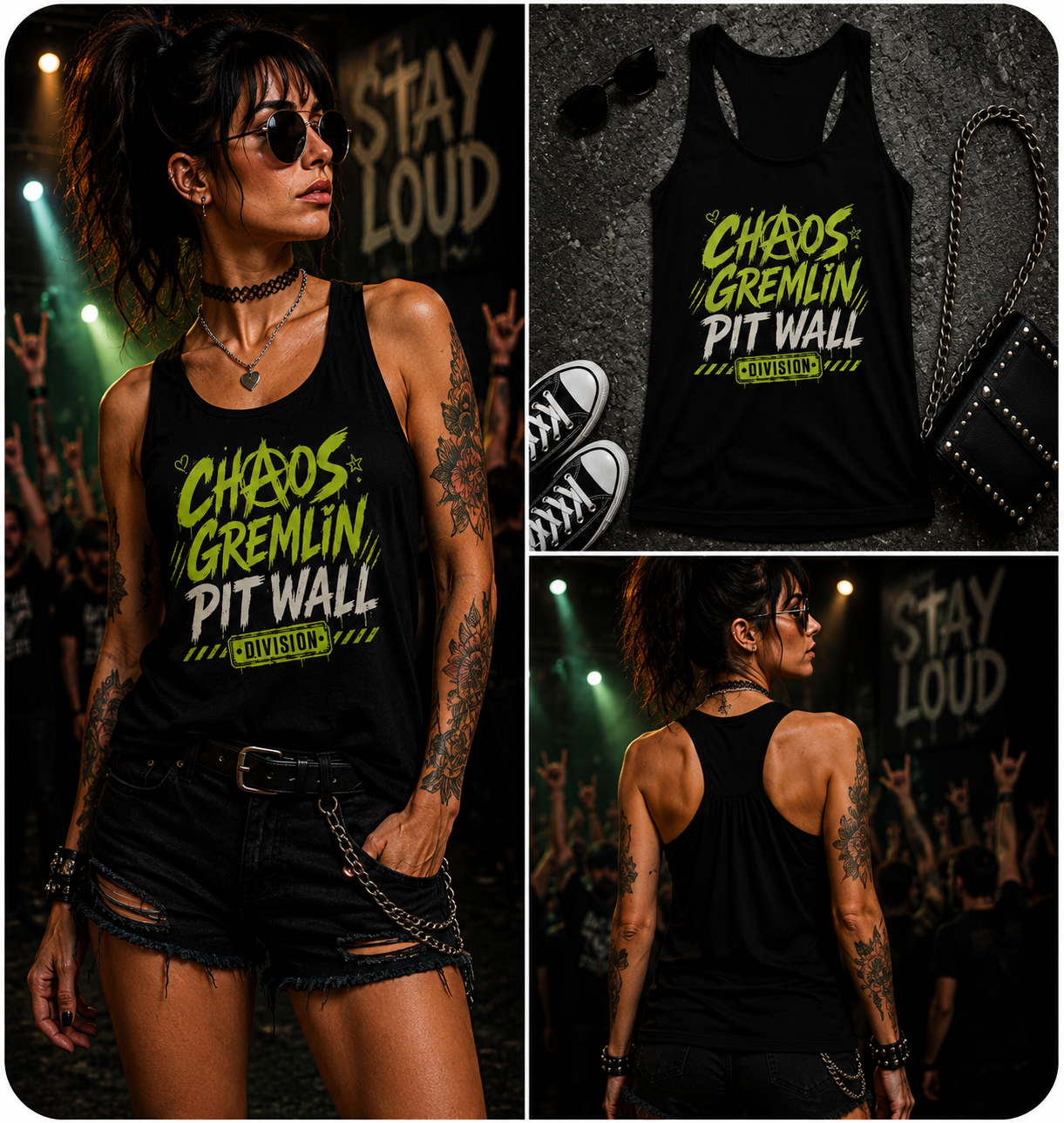 Chaos Gremlin Pit Wall Division Flowy Racerback Ta