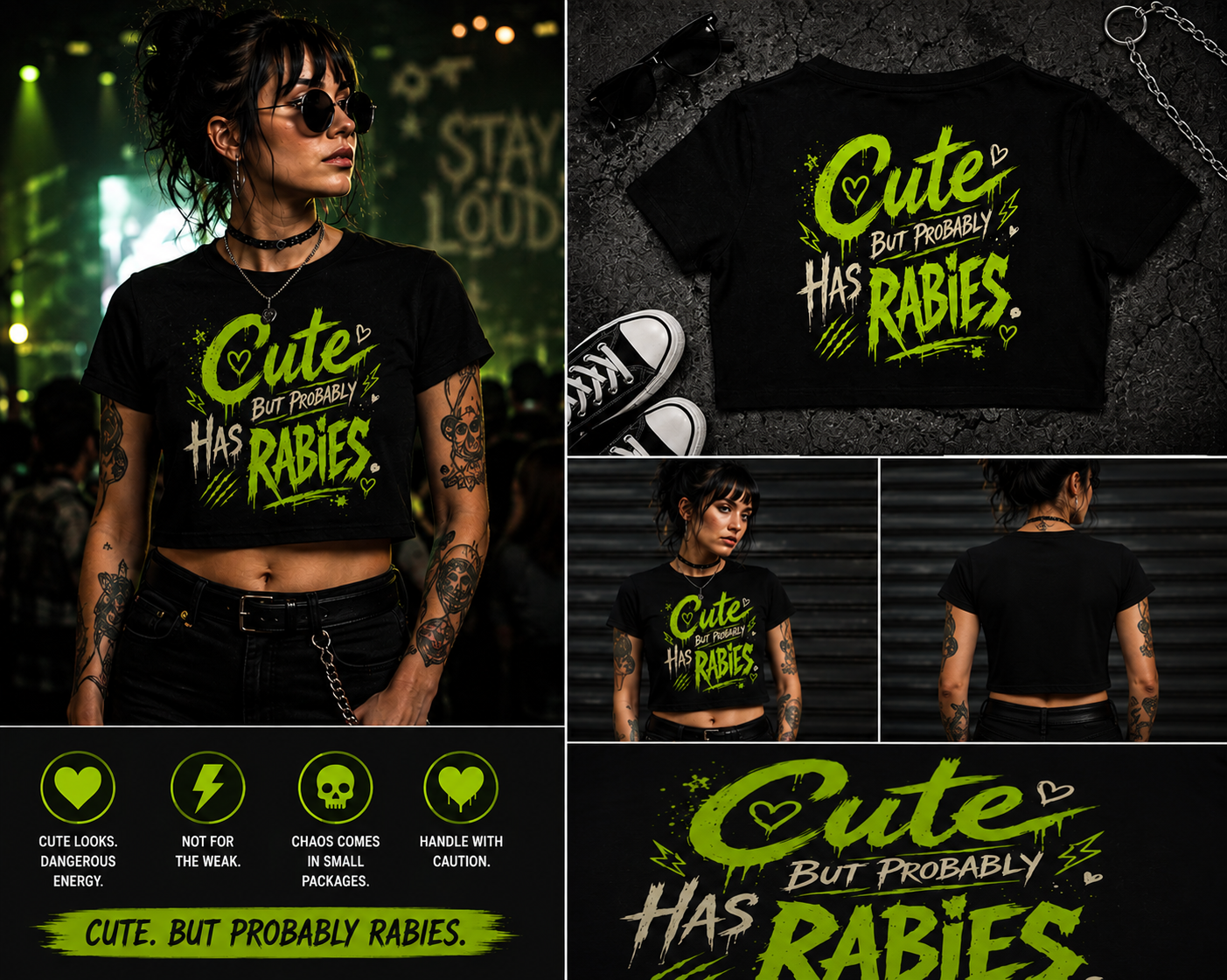 Cute But Probably Has Rabies-Crop Tee
