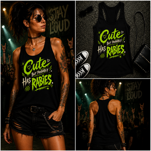 Cute But Probably Has Rabies Flowy Racerback Tank