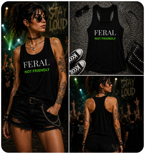 Feral Not Friendly Flowy Racerback Tank