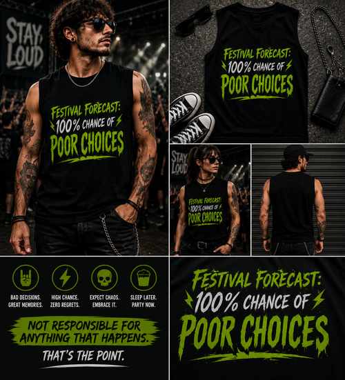 Festival Forecast: 100% Chance of Poor Choices Muscle Tank