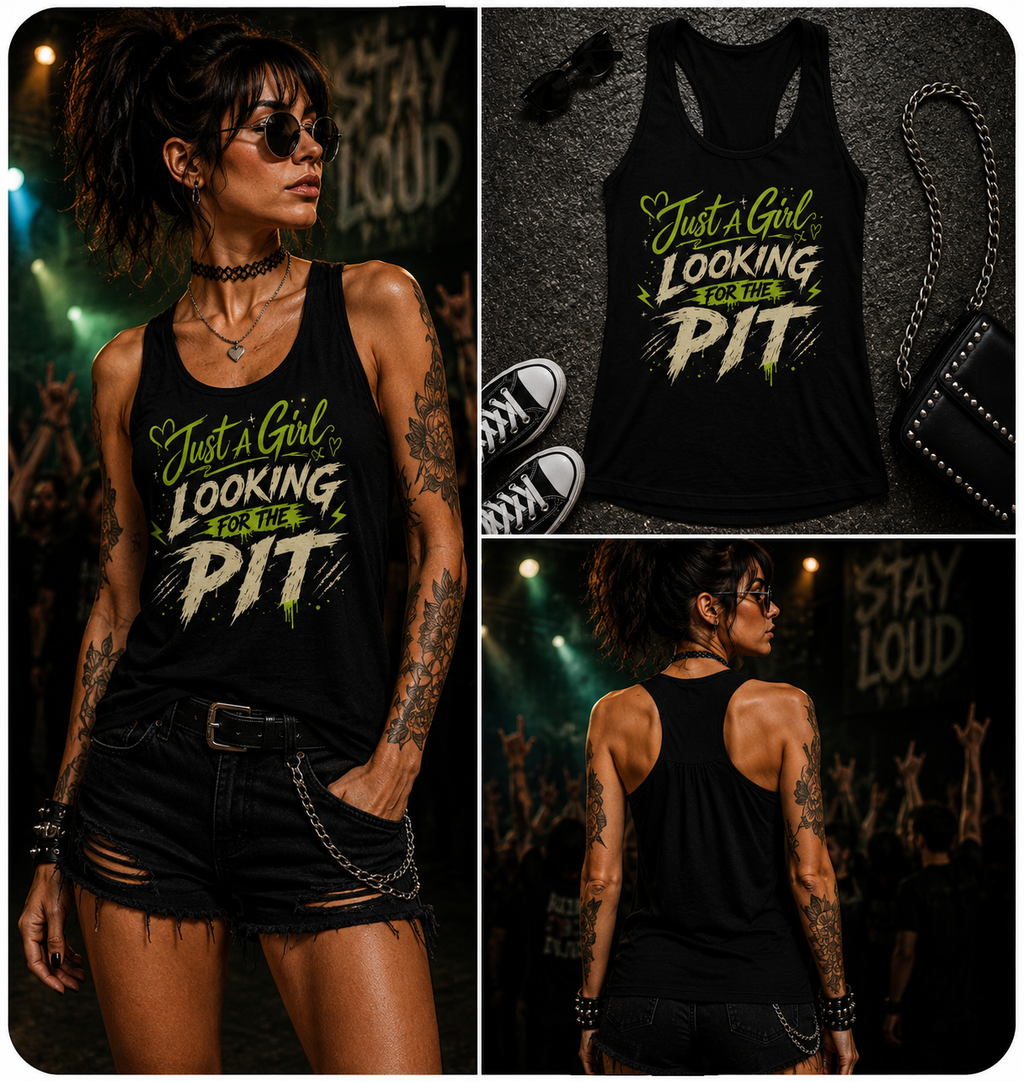 Just a Girl Looking for the Pit Flowy Racerback Ta