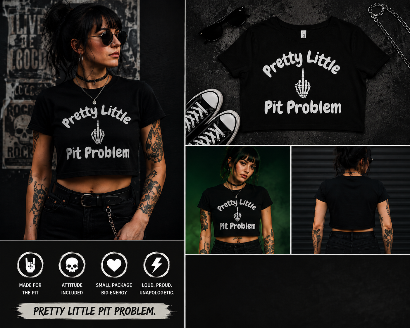 Pretty Little Pit Problem-crop tee