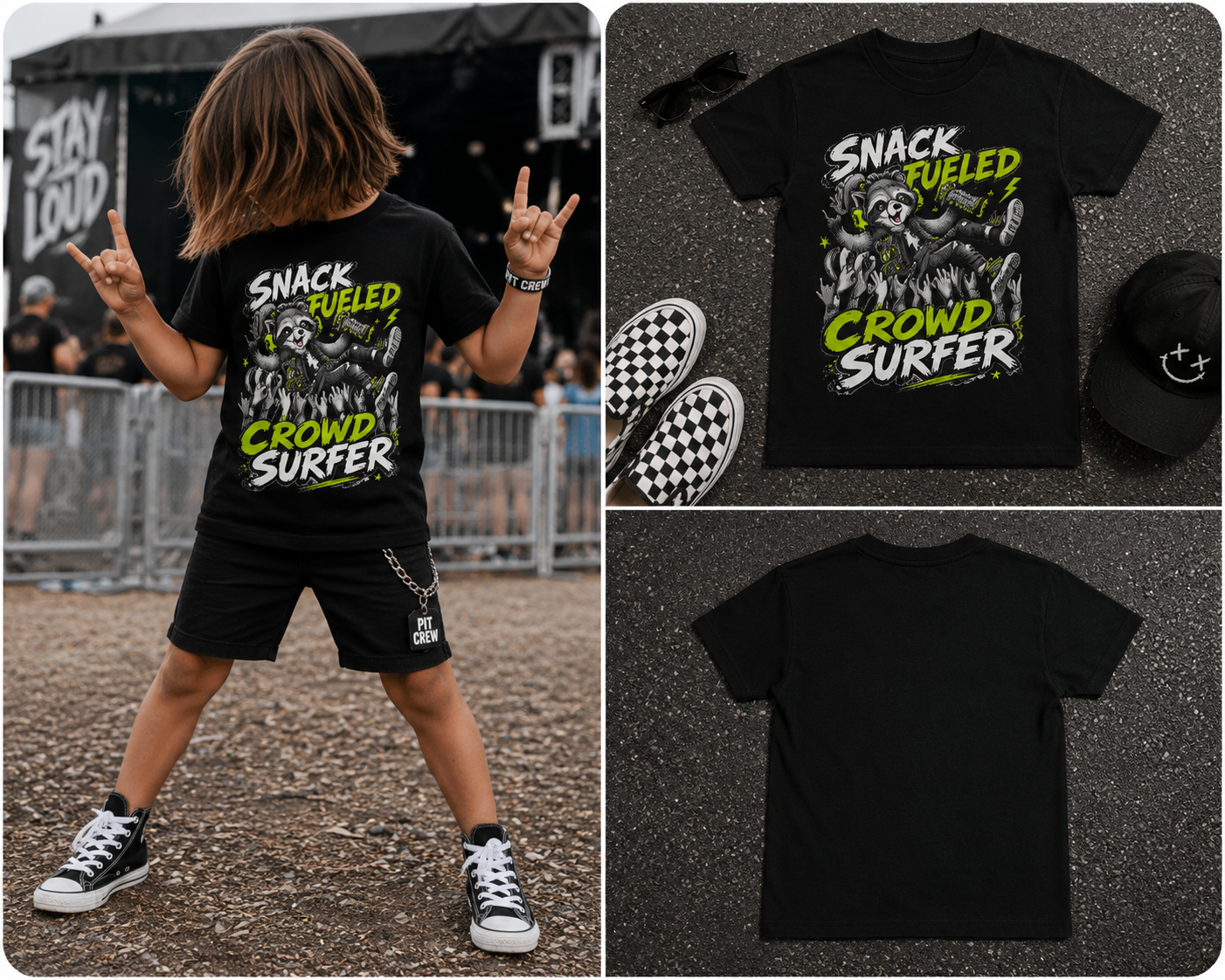 Snack Fueled Crowd Surfer Youth Tee