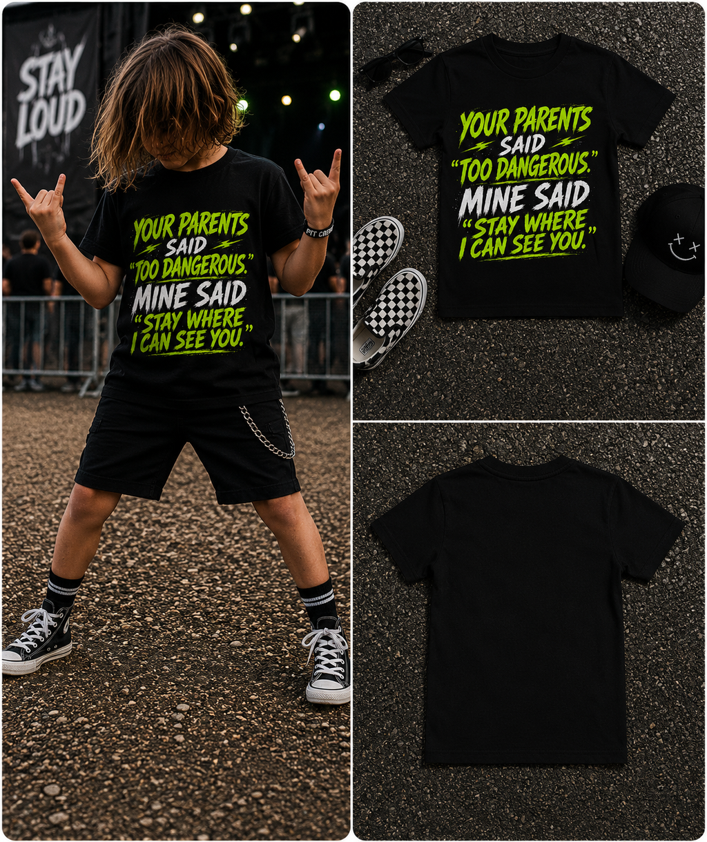 Your Parents Said “Too Dangerous.” Mine Said “Stay Where I Can See You.” Youth Tee
